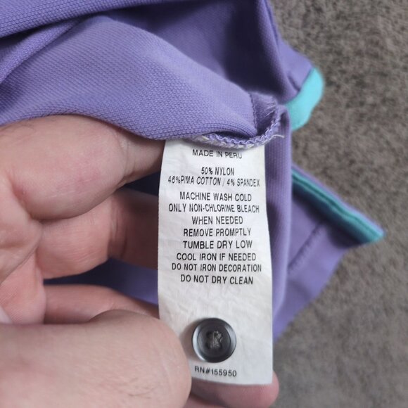 Greyson Purple Performance Polo Shirt Men’s Medium M Golf Tech Stretch Preppy - Picture 6 of 8
